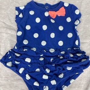 Carters blue polka dot baby girls summer one piece romper